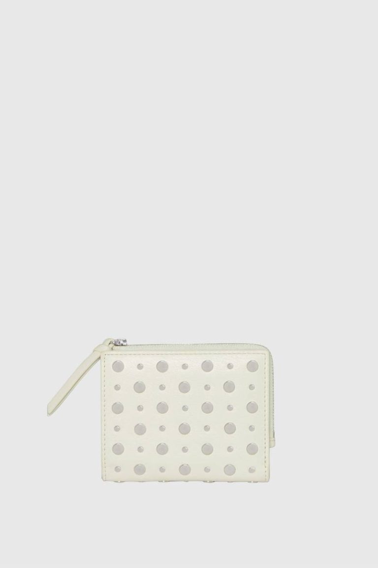 Megan Slim Wallet With Studs Rebecca Minkoff Women Wallet Porcelain