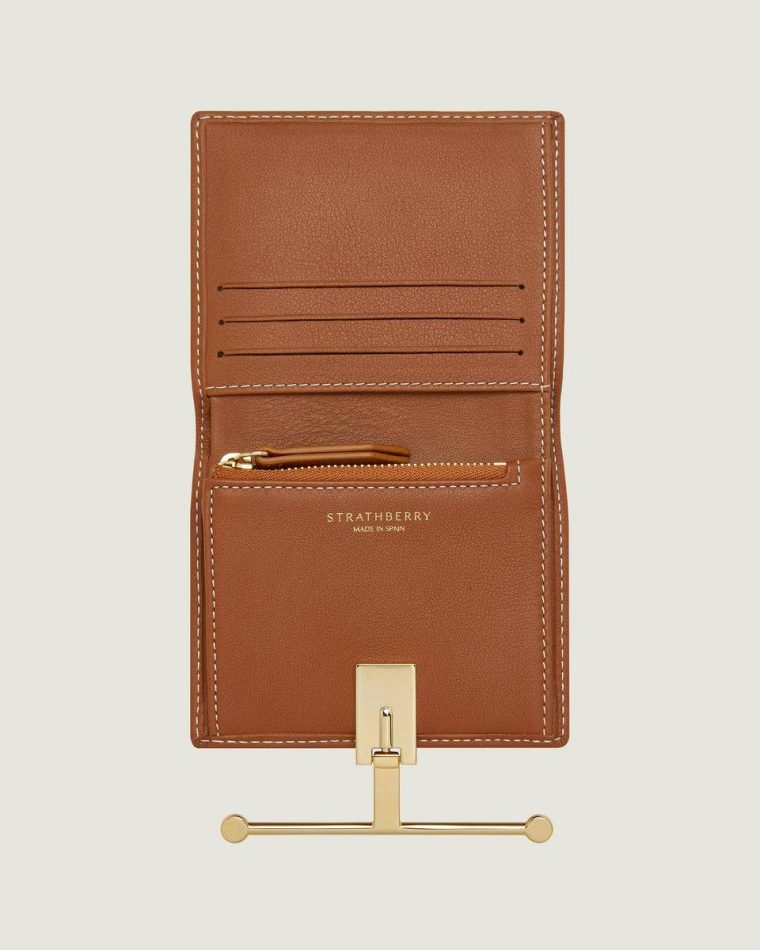 Melville Street Wallet Strathberry Wallets Chestnut With Vanilla Stitch Women