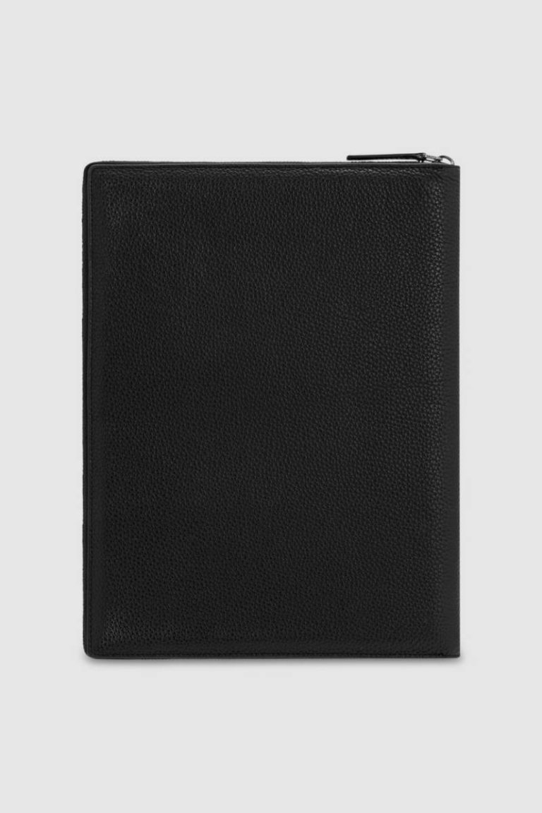 Men Black Folios Oroton Marcus A4 Zip Folio - Image 4