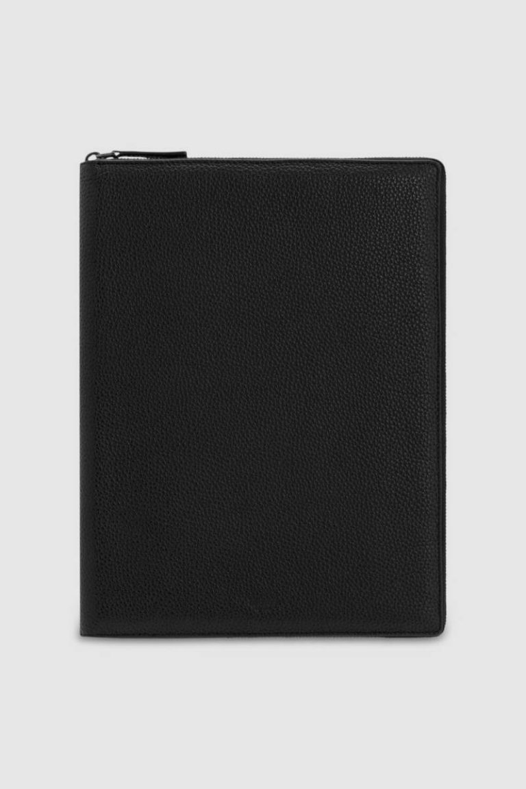Men Black Folios Oroton Marcus A4 Zip Folio