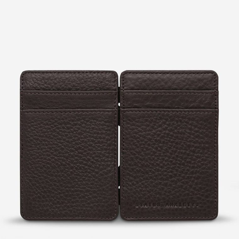 Men Chocolate Card Holders Status Anxiety Flip Wallet - Chocolate - Image 3