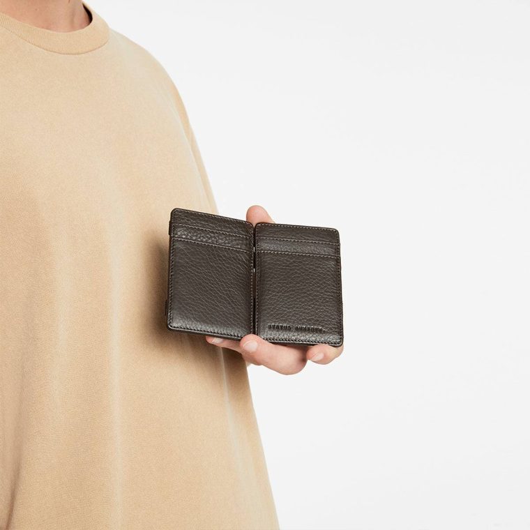 Men Chocolate Card Holders Status Anxiety Flip Wallet - Chocolate - Image 5