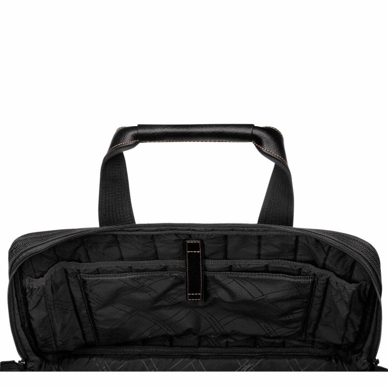 Men Longchamp Black Briefcase Boxford L Briefcase Black - Recycled Canvas - Image 4