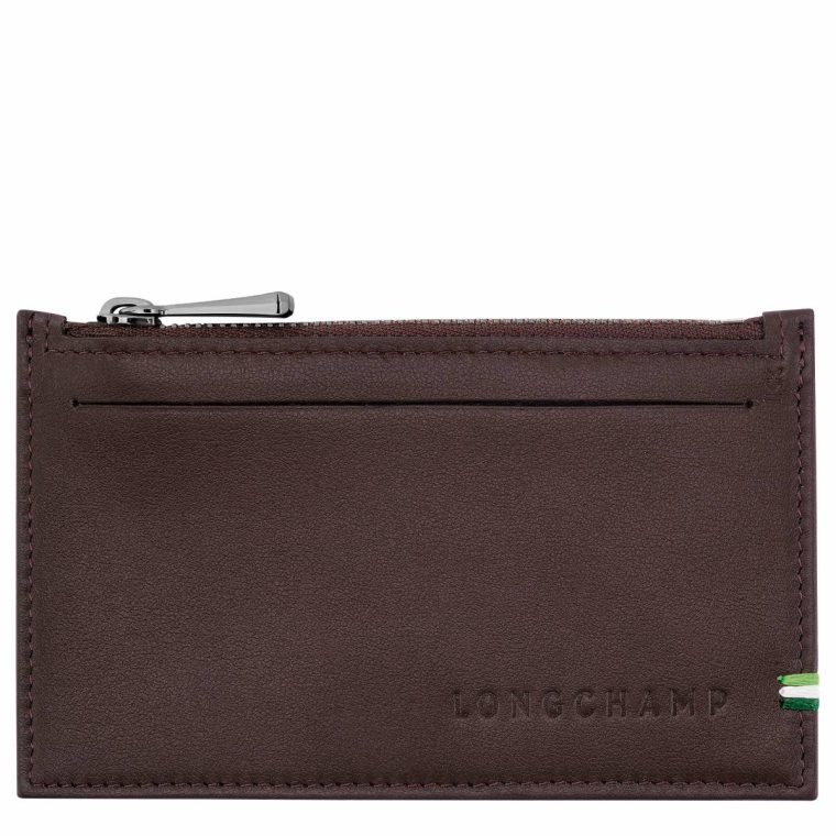 Men Mocha Cardholders & Coin Purses Longchamp Sur Seine Coin Purse Mocha - Leather