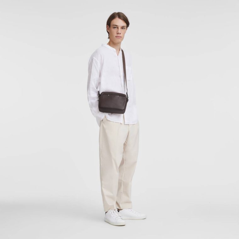 Men Mocha Longchamp Sur Seine Camera Bag Mocha - Leather Leather Bags - Image 2