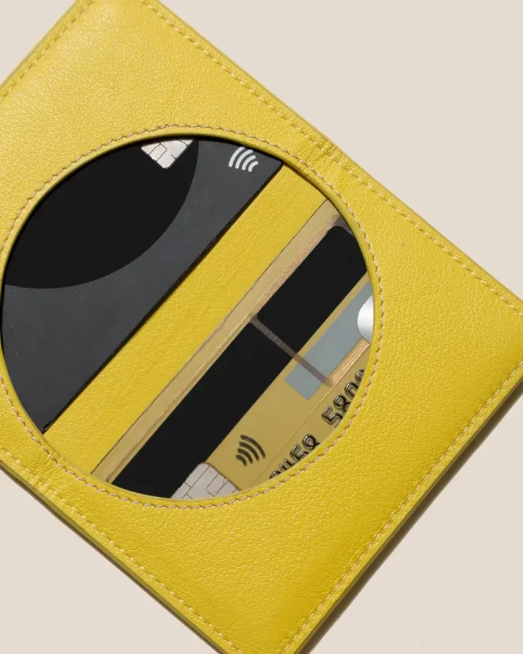 Men Rodona - Foldable Leather Card Holder Small Leather Goods Hereu Lemon - Image 5