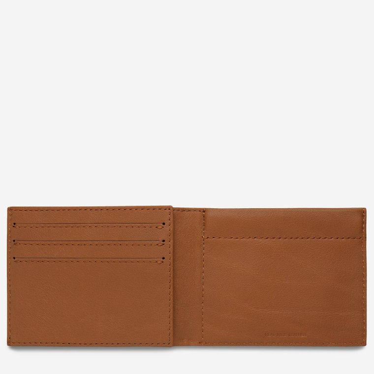 Men Tri-Fold Status Anxiety Camel Noah Wallet - Camel - Image 3