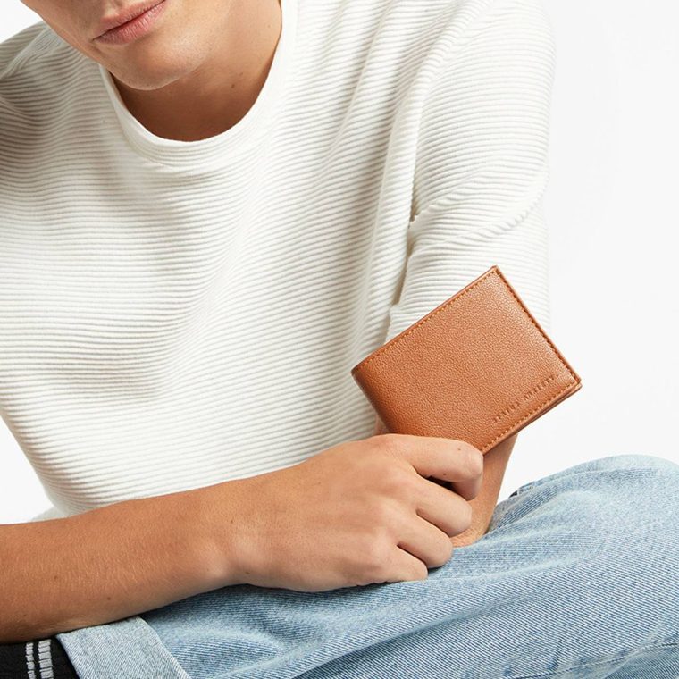 Men Tri-Fold Status Anxiety Camel Noah Wallet - Camel - Image 5