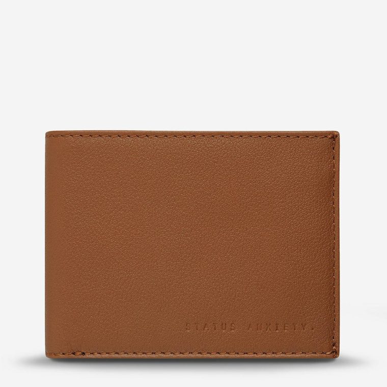 Men Tri-Fold Status Anxiety Camel Noah Wallet - Camel