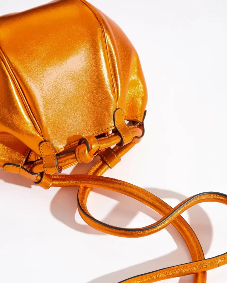 Metallic Orange Women Crossbody Bags Globul Mini Metallic - Balloon-Shaped Crossbody Bag Hereu - Image 2