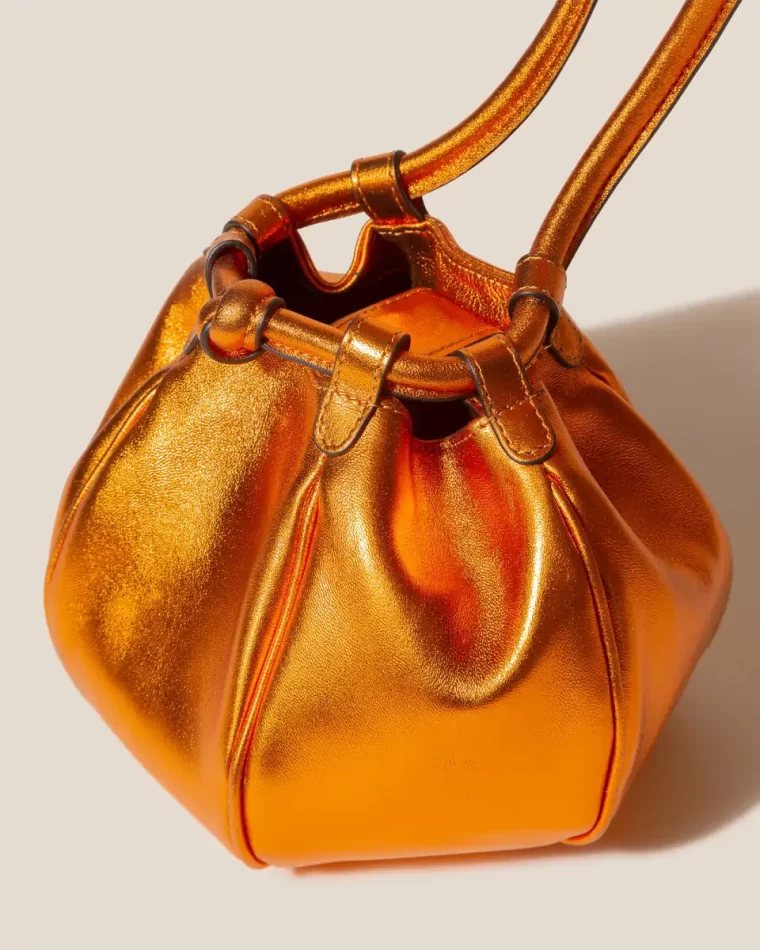 Metallic Orange Women Crossbody Bags Globul Mini Metallic - Balloon-Shaped Crossbody Bag Hereu - Image 3