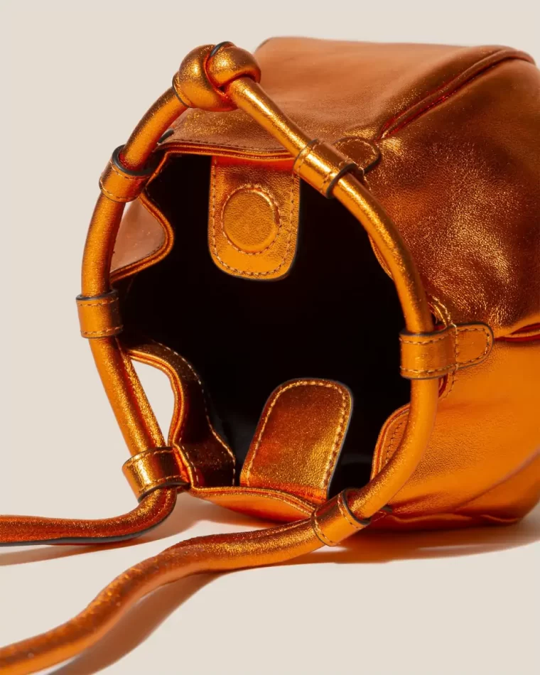 Metallic Orange Women Crossbody Bags Globul Mini Metallic - Balloon-Shaped Crossbody Bag Hereu - Image 4