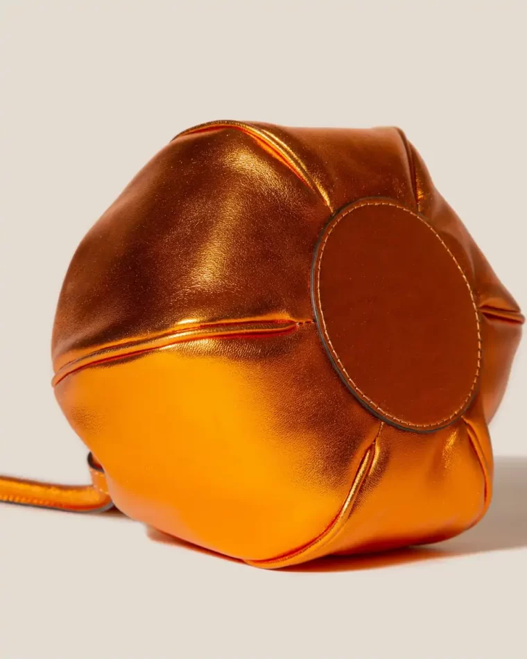 Metallic Orange Women Crossbody Bags Globul Mini Metallic - Balloon-Shaped Crossbody Bag Hereu - Image 5