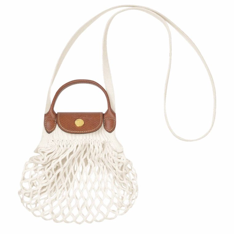 Mini Bags Ecru Longchamp Women Le Pliage Filet Xs Mesh Bag Ecru - Canvas
