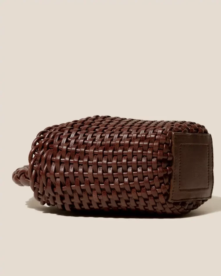 Mini Bags Fiol Tote Leather - Hand-Braided Mini Tote Bag Women Hereu Chestnut - Image 5
