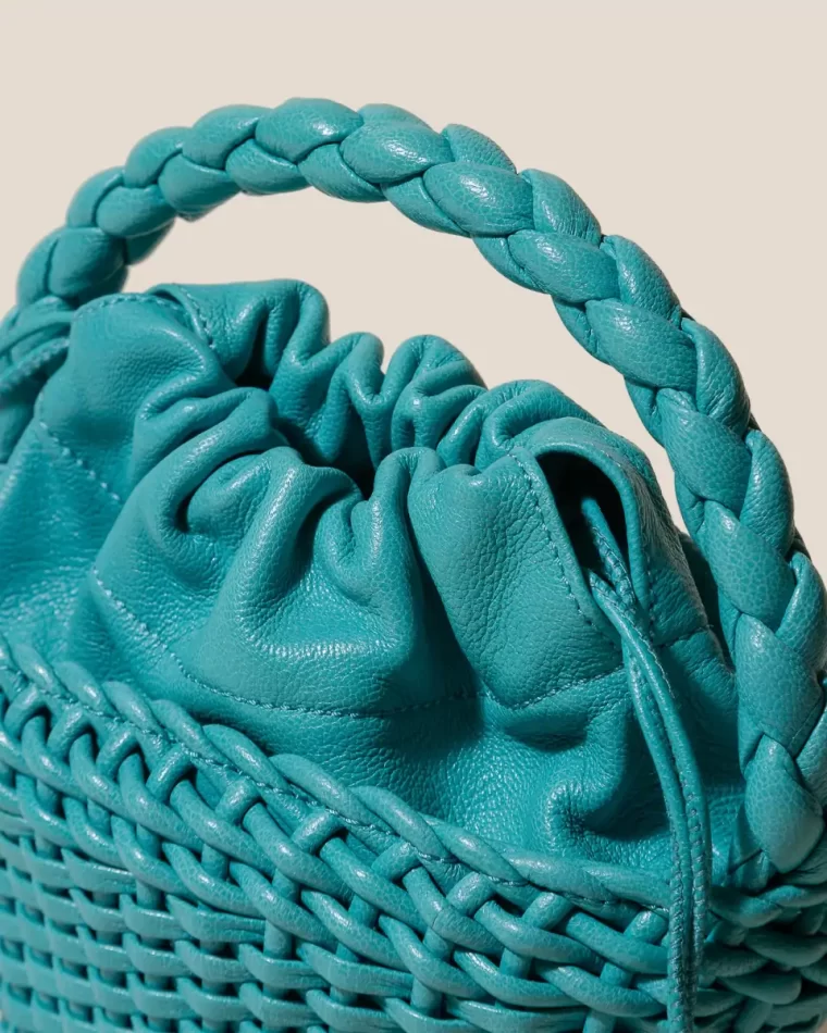 Mini Bags Turquoise Fiol Tote Leather - Hand-Braided Mini Tote Bag Women Hereu - Image 2