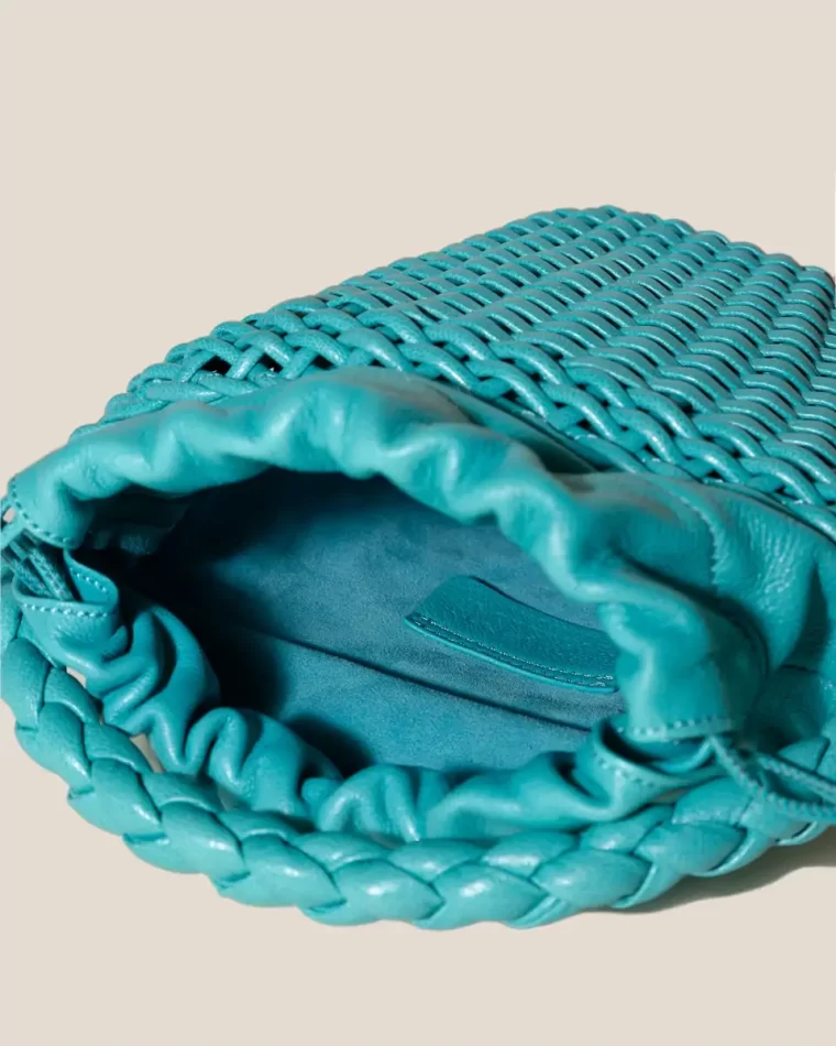 Mini Bags Turquoise Fiol Tote Leather - Hand-Braided Mini Tote Bag Women Hereu - Image 3
