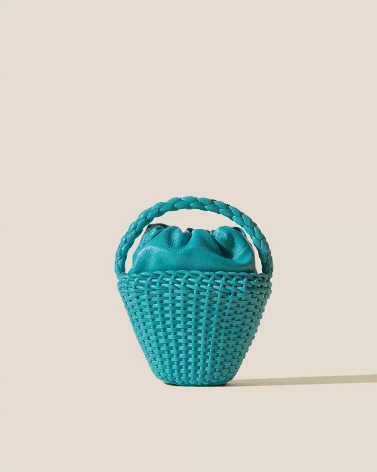 Mini Bags Turquoise Fiol Tote Leather - Hand-Braided Mini Tote Bag Women Hereu