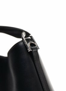 Mini Boomerang Leather Black - Silver Black Women Boomerang Elleme - Image 4