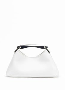 Mini Boomerang Leather White - Silver Boomerang Elleme Women White