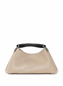 Mini Boomerang Pebbled Leather Taupe - Silver Taupe Boomerang Elleme Women