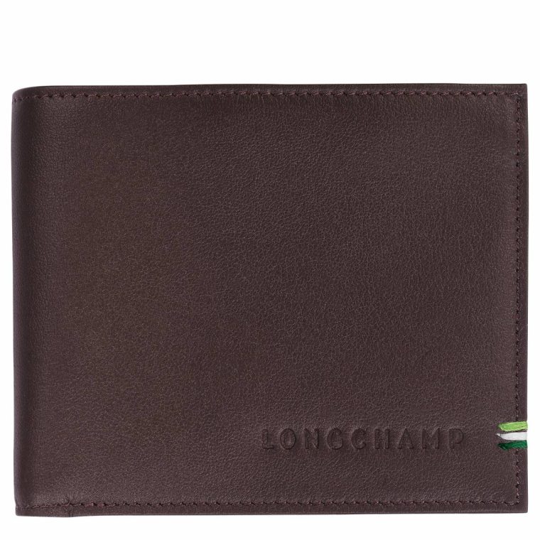 Mocha Men Longchamp Sur Seine Wallet Mocha - Leather Leather Wallets