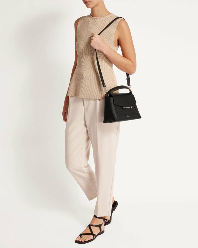 Mosaic Bag Strathberry Totes & Top Handle Bags Black With Silver Hardware Women