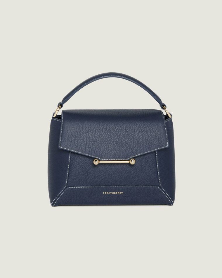 Mosaic Bag Strathberry Totes & Top Handle Bags Women Navy With Vanilla Stitch - Image 3