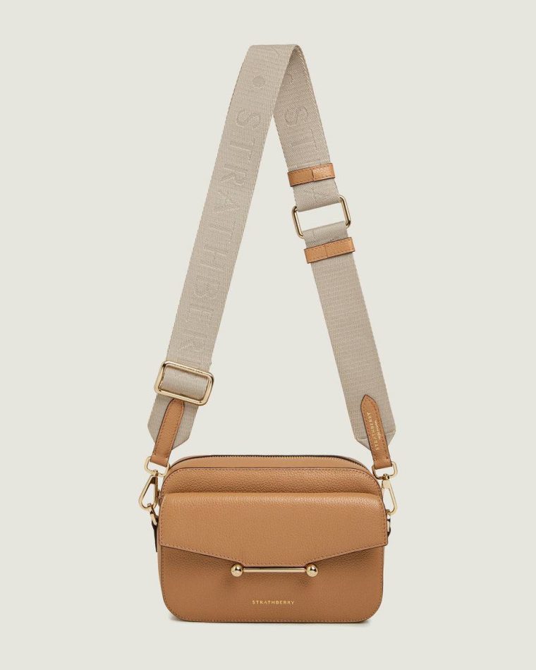 Mosaic Camera Travel Bags Women Strathberry Caramel - Image 3
