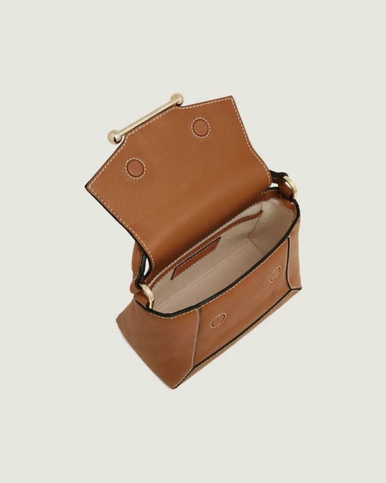 Mosaic Nano Crossbody Bags Strathberry Tan With Vanilla Stitch Women - Image 5