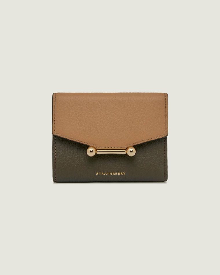 Mosaic Trifold Wallet Women Strathberry Wallets Khaki/Caramel/Diamond - Image 3