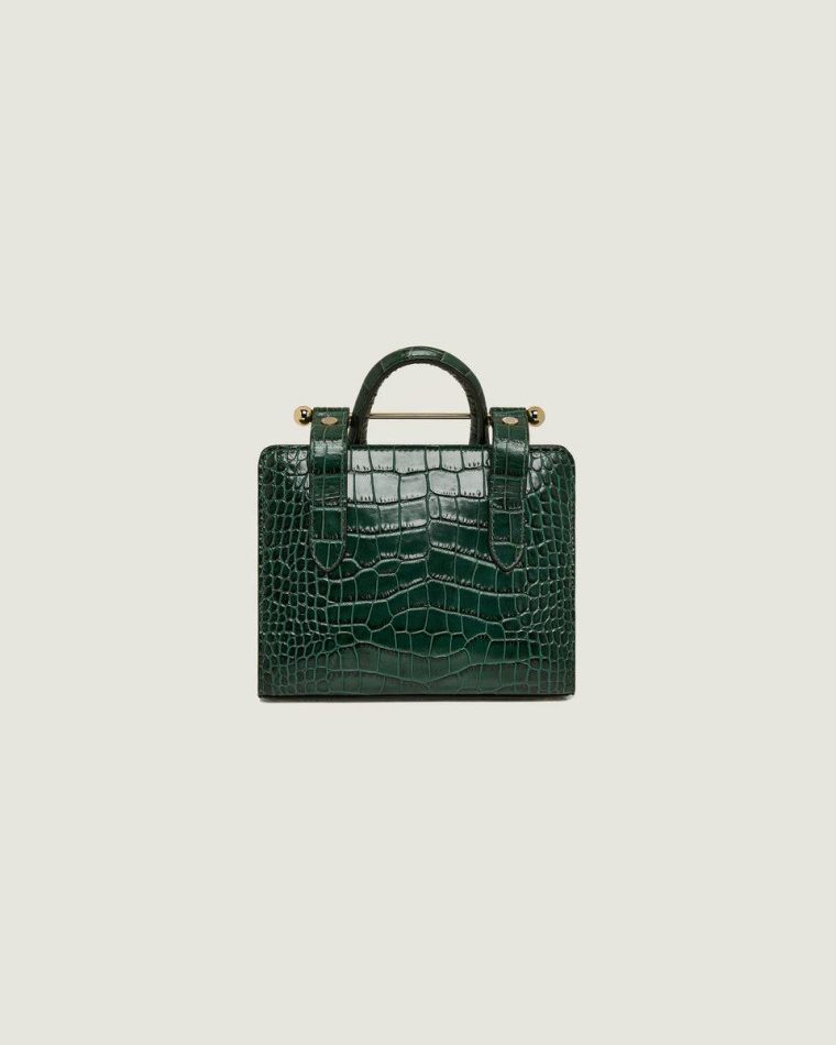 Nano Tote Croc-Embossed Leather Bottle Green Strathberry Embossed Edit Bags Women - Image 4