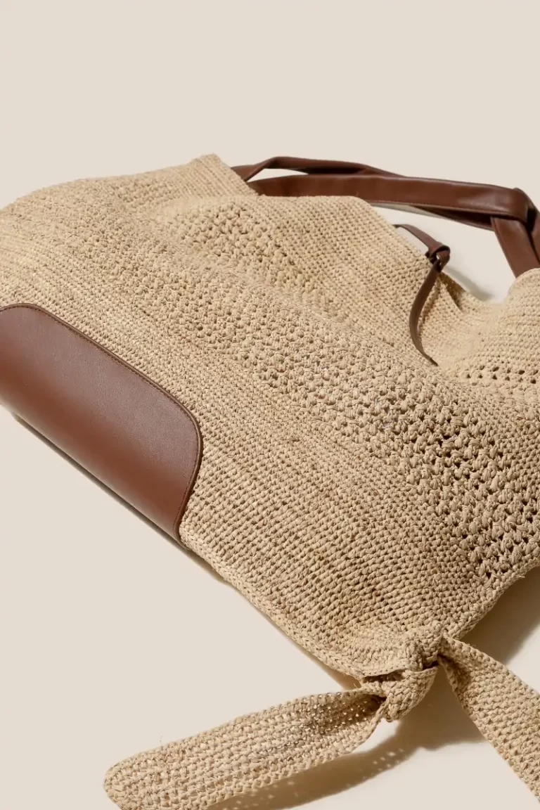 Natural/Chestnut Shoulder Bags Women Cador - Slouchy Raffia Macrame Shoulder Bag Hereu - Image 4
