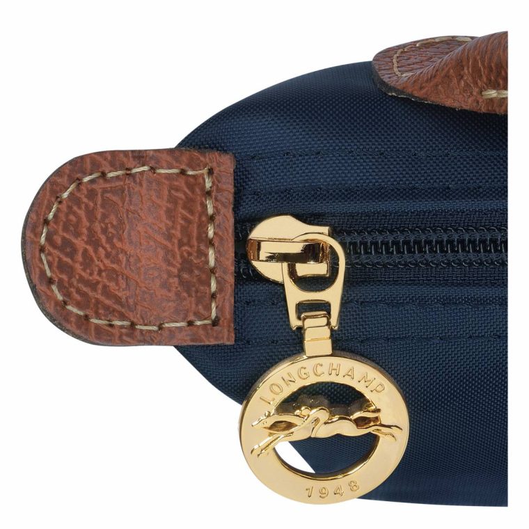 Navy Pouches & Cases Le Pliage Original Pouch With Handle Navy - Recycled Canvas Longchamp Women - Image 4