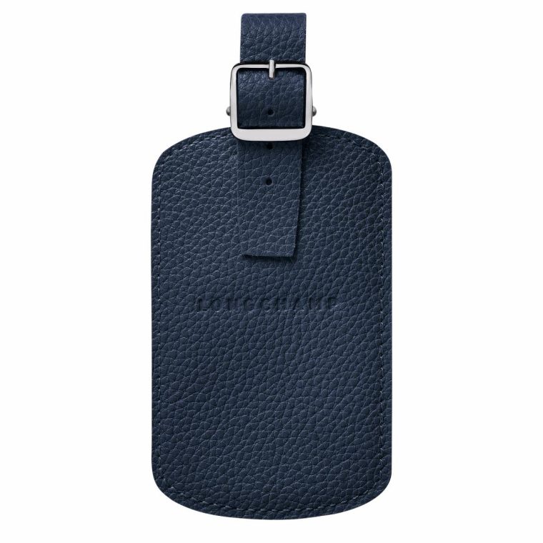Navy Travel Accessories Women Le Foulonné Luggage Tag Navy - Leather Longchamp
