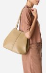Olive Small Leather Daily Tote 100% Cowhide Leather Women Vanessa Bruno Shoulder Bags - Image 2