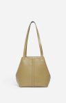 Olive Small Leather Daily Tote 100% Cowhide Leather Women Vanessa Bruno Shoulder Bags - Image 4