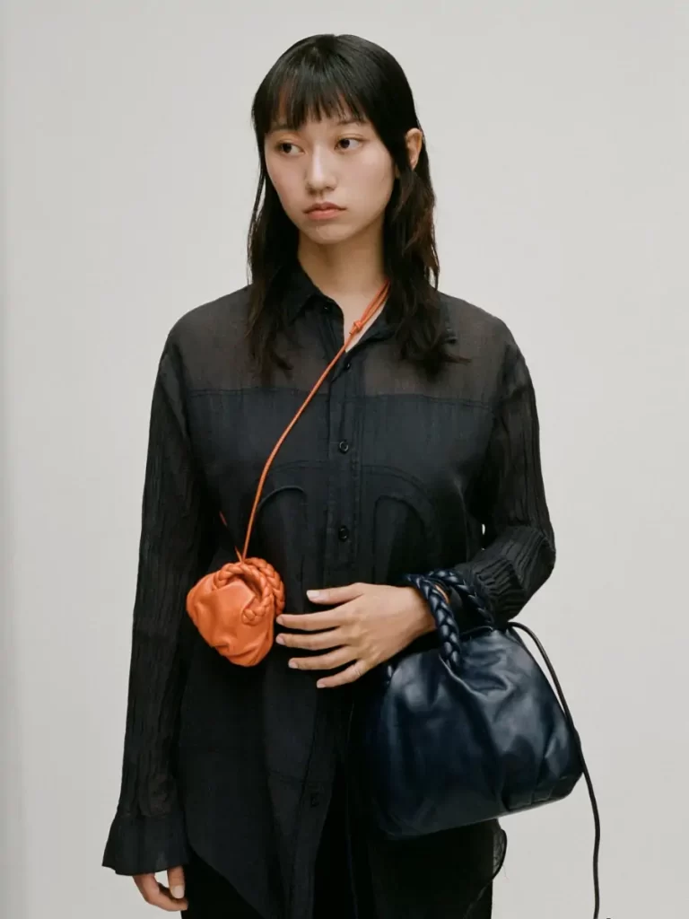 Orange Men Bombon Mini Purse - Plaited-Handle Leather Keychain Purse Hereu Small Leather Goods - Image 2