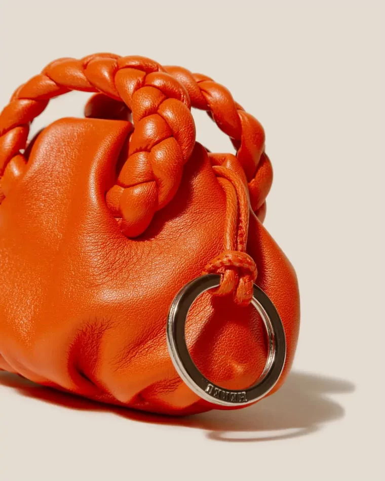 Orange Men Bombon Mini Purse - Plaited-Handle Leather Keychain Purse Hereu Small Leather Goods - Image 3