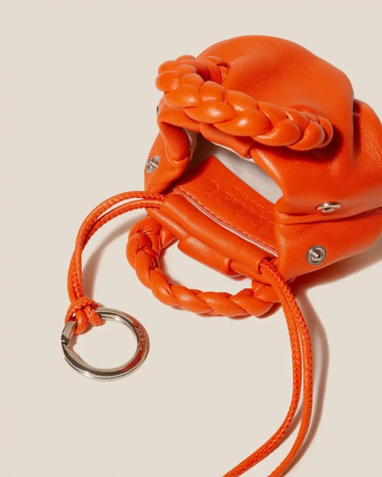 Orange Men Bombon Mini Purse - Plaited-Handle Leather Keychain Purse Hereu Small Leather Goods - Image 4