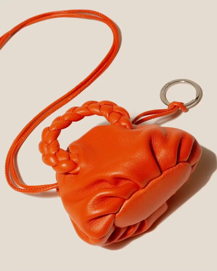 Orange Men Bombon Mini Purse - Plaited-Handle Leather Keychain Purse Hereu Small Leather Goods - Image 5