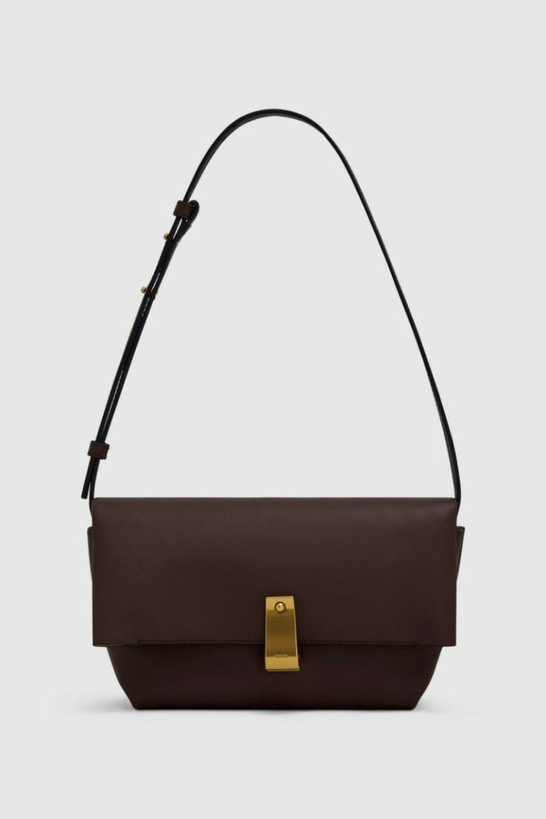 Oroton Womne Bear Brown Etta Medium Clutch Shoulder