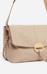 Othilia Leather Flap Bag 100% Lamb Leather Women Greige Vanessa Bruno Crossbody Bags - Image 4