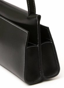 Papillon Black Women Elleme Long Papillon Leather Black/White Stitches - Image 4