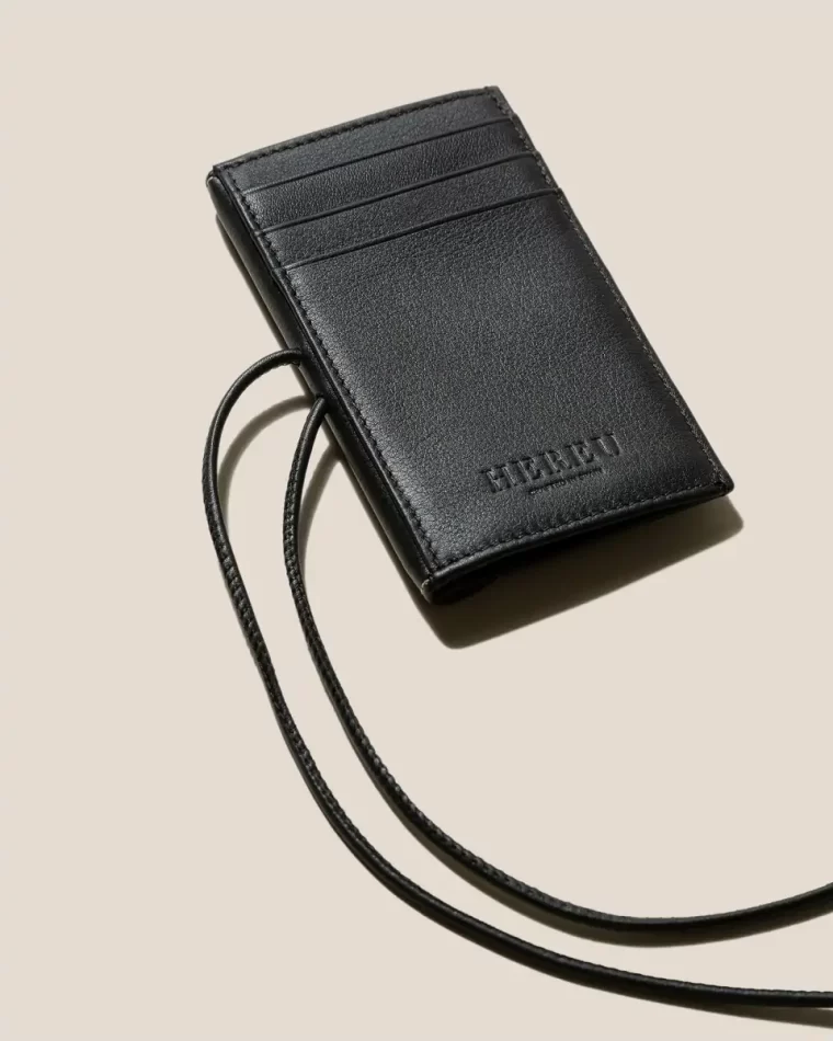 Penjat - Leather Wallet With Strap Men Hereu Black Small Leather Goods - Image 4