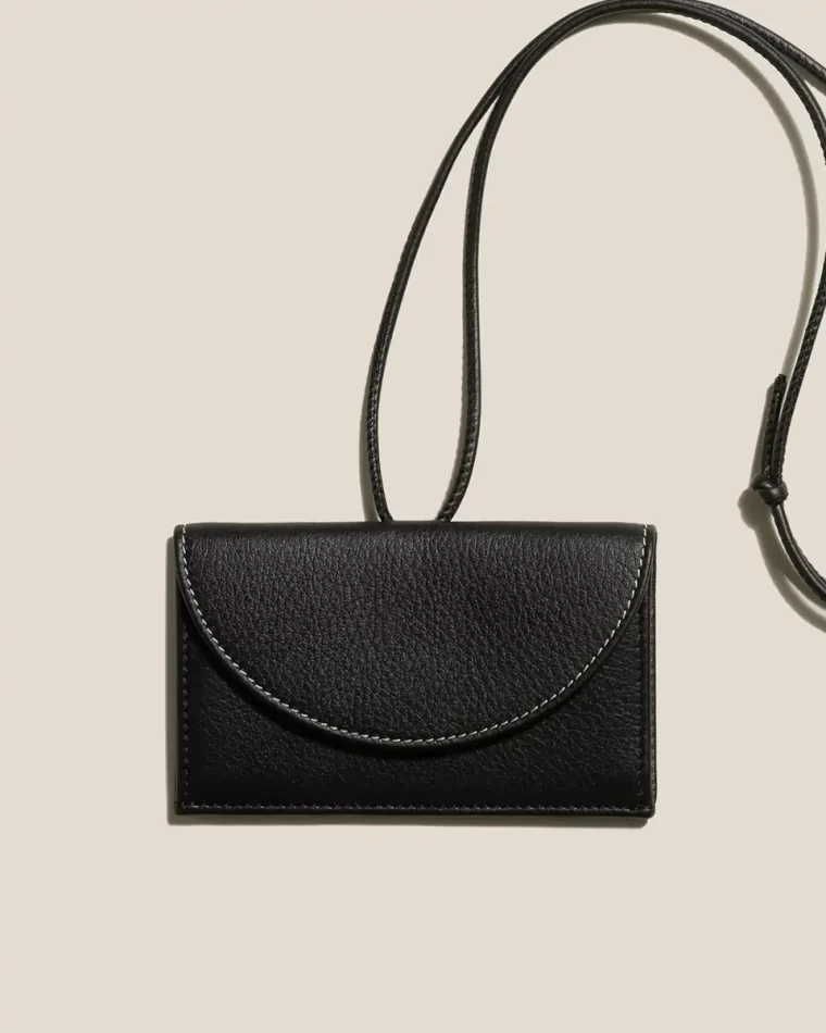 Penjat - Leather Wallet With Strap Men Hereu Black Small Leather Goods