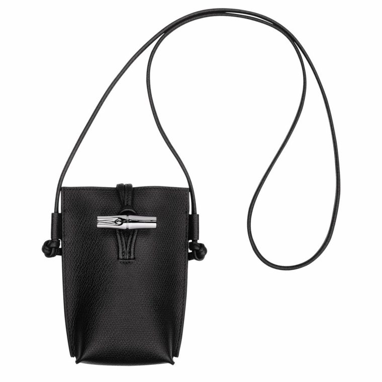 Phone Cases Longchamp Black Women Le Roseau Phone Case Black - Leather