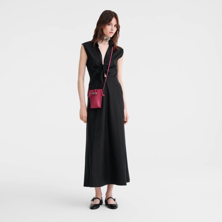 Phone Cases Longchamp Women Le Roseau Phone Case Beetroot - Leather Beetroot - Image 2