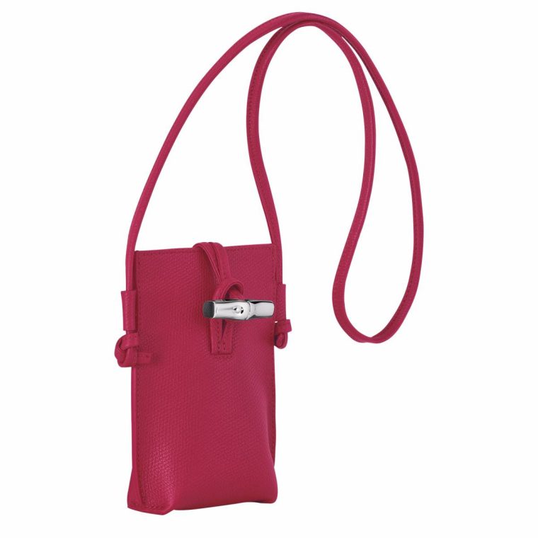 Phone Cases Longchamp Women Le Roseau Phone Case Beetroot - Leather Beetroot - Image 3