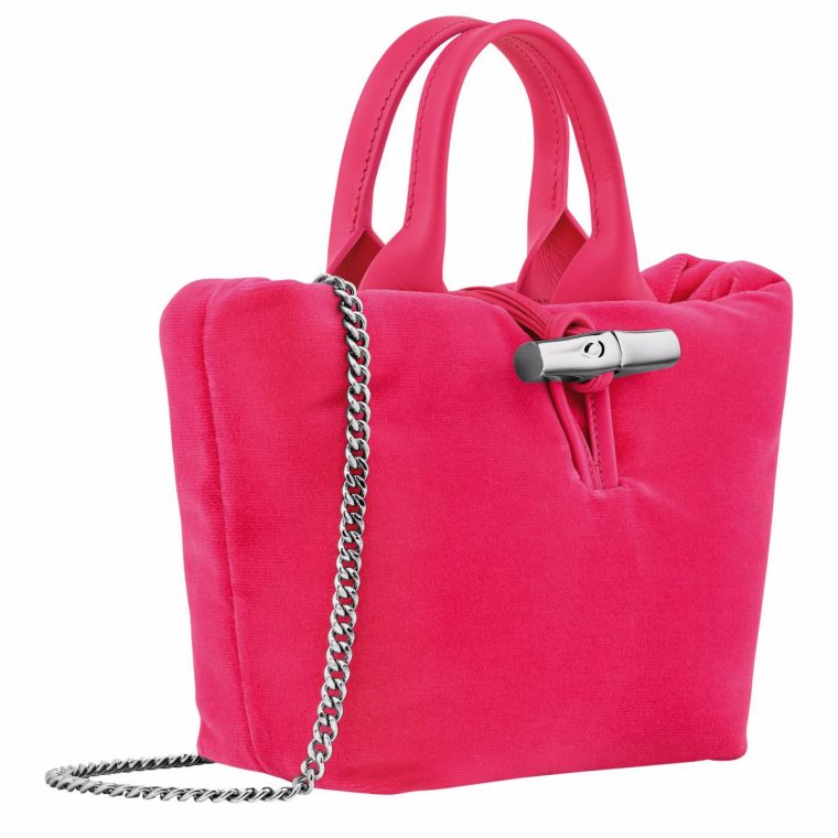 Pink Mini Bags Longchamp Le Roseau Xs Handbag Pink - Canvas Women - Image 3